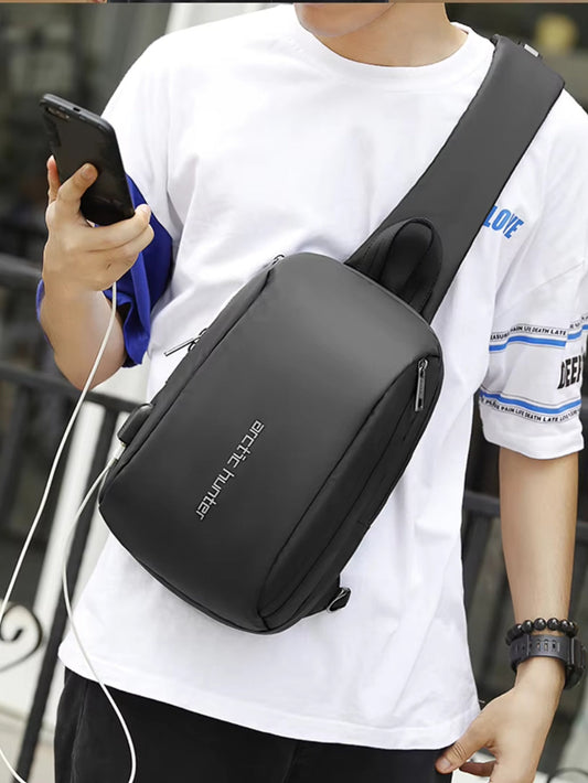 Waterproof Outdoor Sling Bag with USB Charging Port