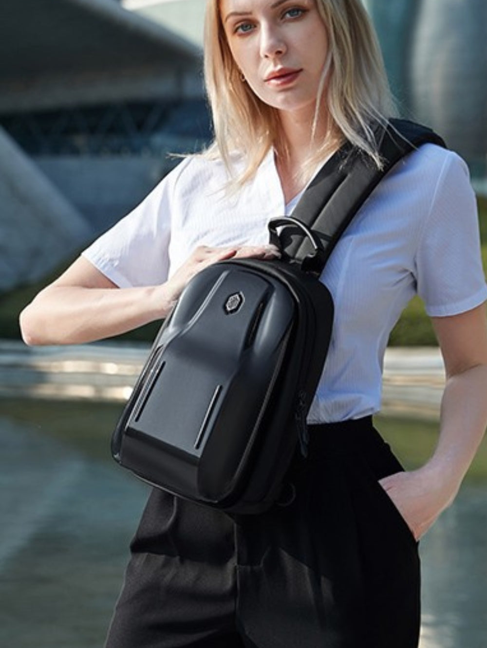 Hard Shell Waterproof Cross Body Sling Bag
