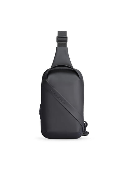 Front view of Mark Ryden MR-8518 black waterproof crossbody sling bag