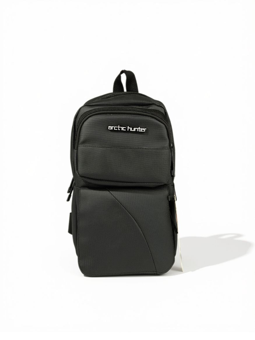 Arctic Hunter Multi-Pocket Water-Resistant Crossbody Sling Bag — Black