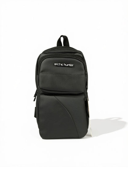Arctic Hunter Multi-Pocket Water-Resistant Crossbody Sling Bag — Black