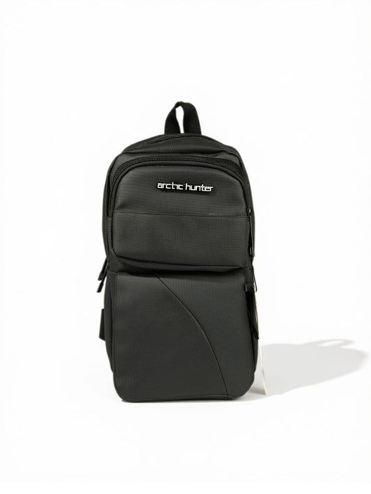 Arctic Hunter Multi-Pocket Water-Resistant Crossbody Sling Bag — Black
