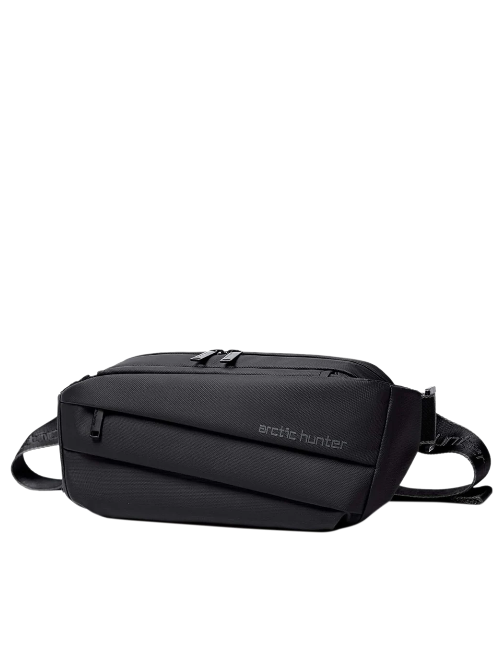 Front view of Arctic Hunter YB00029 black waterproof casual chest bag