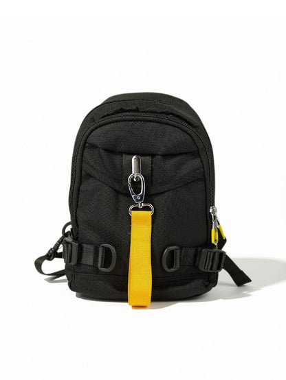 Tough Warrior Tactical Convertible Zipper-Strap Sling Backpack & Crossbody Bag — Black & Yellow