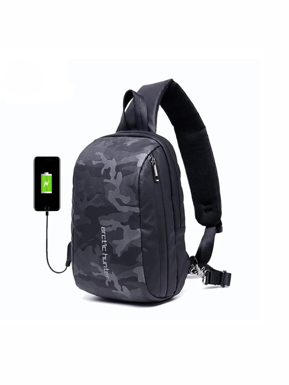 Waterproof Outdoor Sling Bag with USB Charging Port