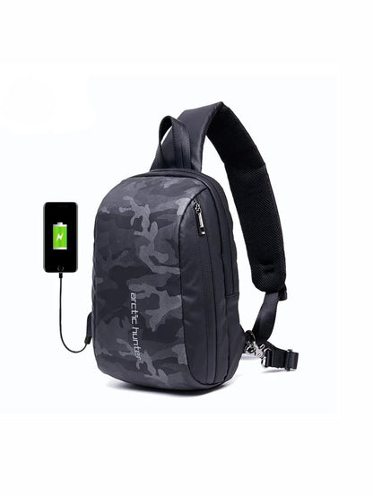 Waterproof Outdoor Sling Bag with USB Charging Port