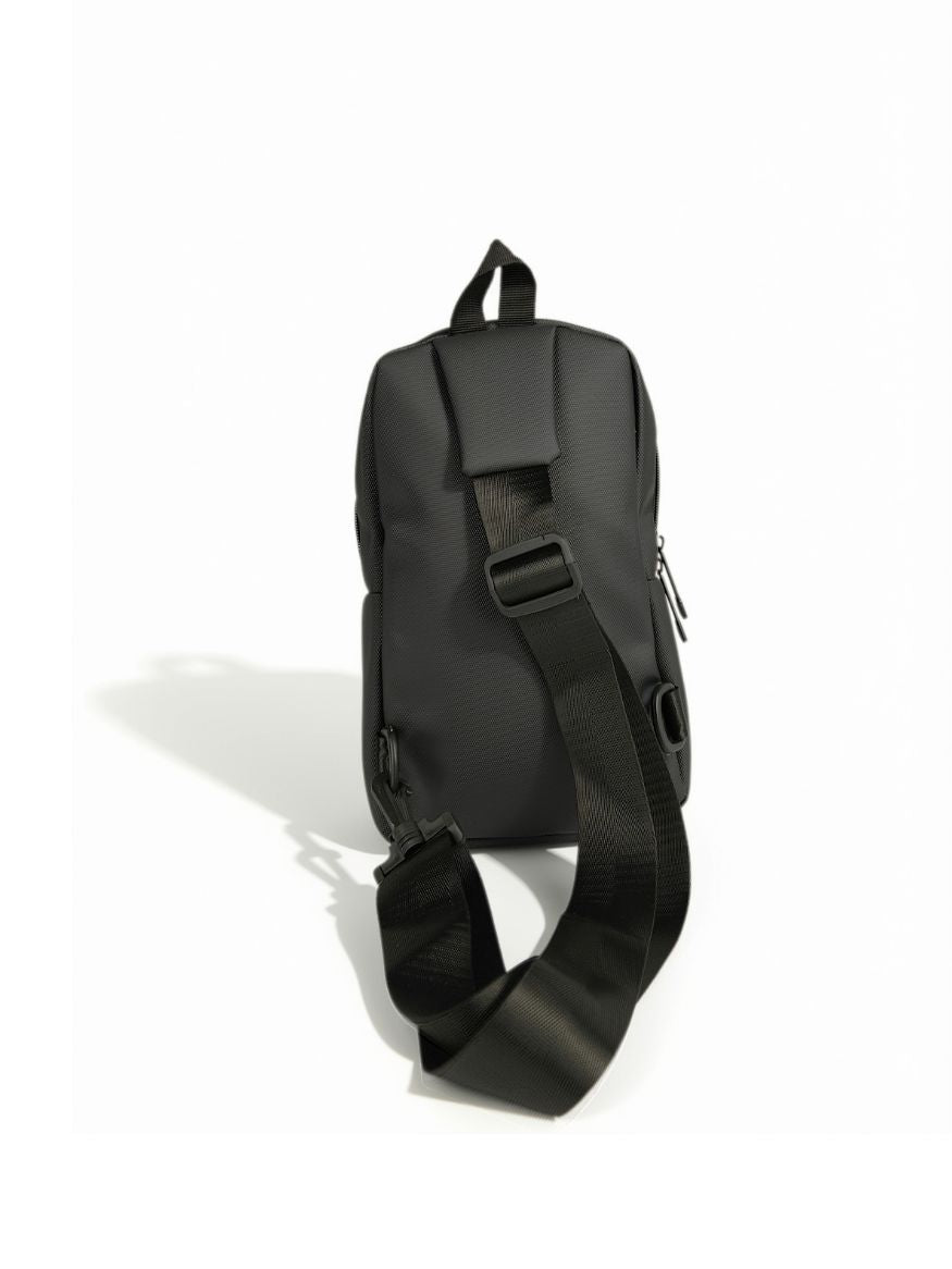 Arctic Hunter Multi-Pocket Water-Resistant Crossbody Sling Bag — Black