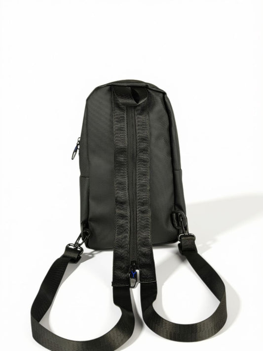 Arctic Hunter Convertible Zipper-Strap Crossbody Sling Backpack — Black