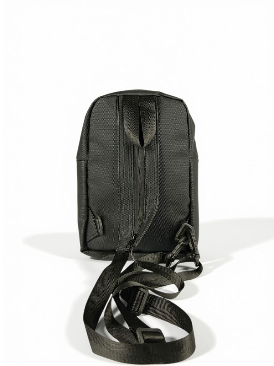 Shaolong Waterproof Convertible Zipper-Strap Crossbody Sling Backpack — Black
