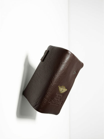Esiposs Men's Textured Leather Long Bifold Wallet — Dark Brown