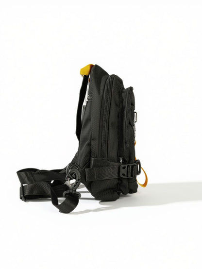 Tough Warrior Tactical Convertible Zipper-Strap Sling Backpack & Crossbody Bag — Black & Yellow