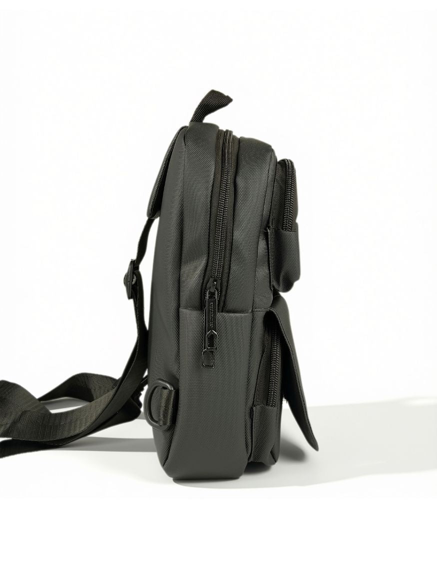 Arctic Hunter Multi-Pocket Water-Resistant Crossbody Sling Bag — Black