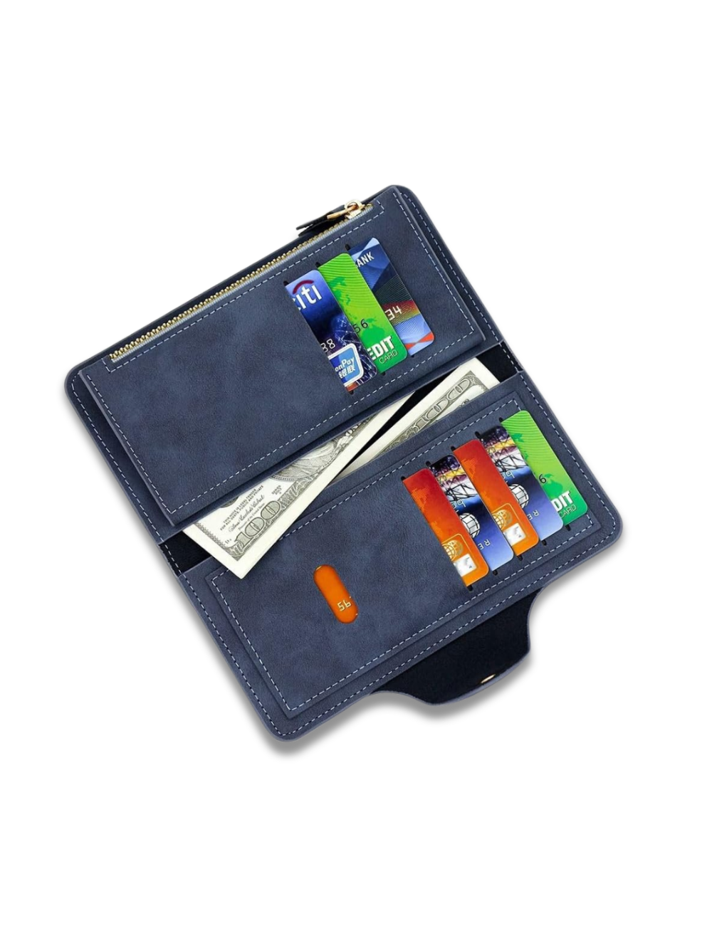 Multifunctional PU Leather Long Wallet & Portable Travel Clutch Bag