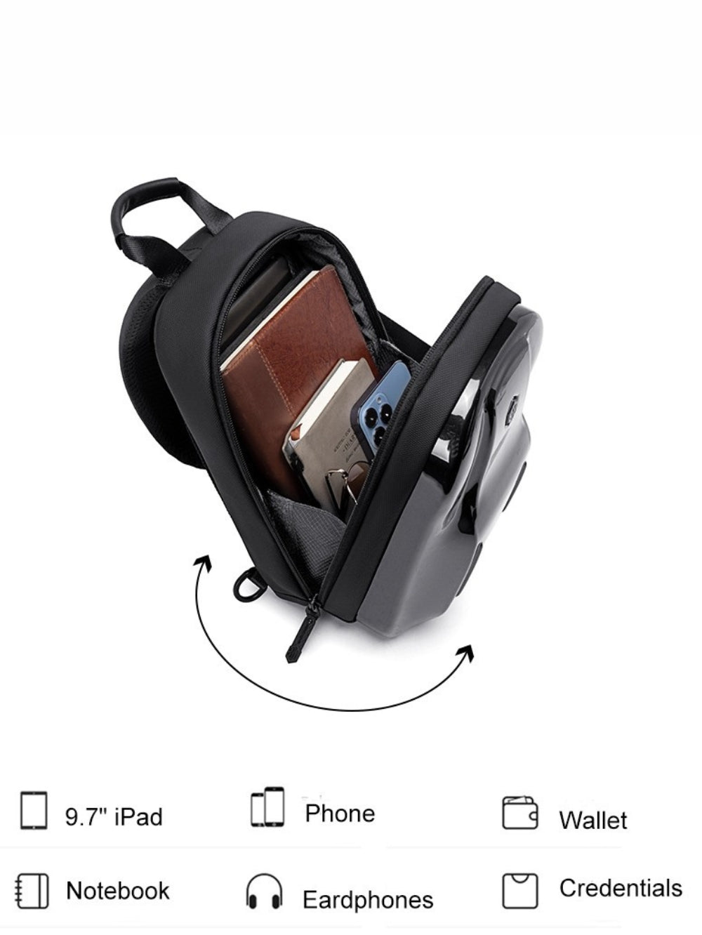 Hard Shell Waterproof Cross Body Sling Bag