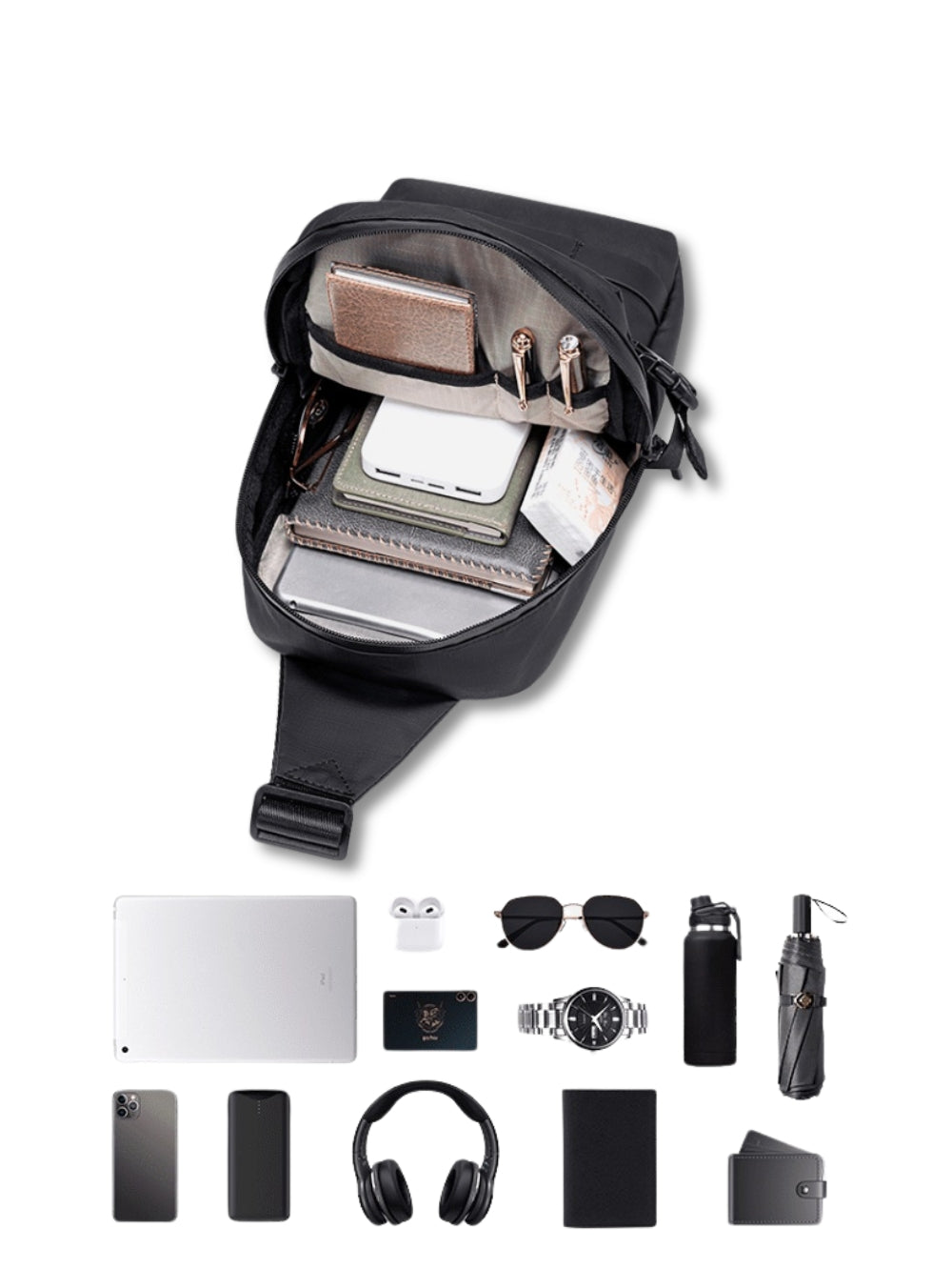Anti-Theft Compact Crossbody Sling Bag