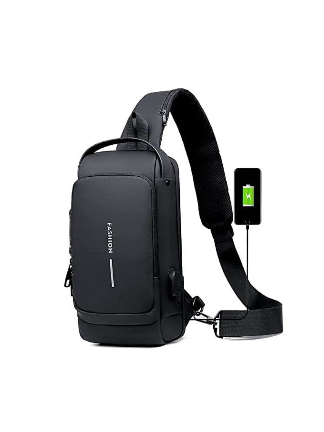 men anti theft crossbody bag with padded ergonomic shoulder strap