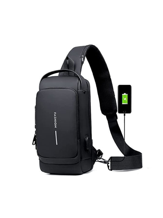 men anti theft crossbody bag with padded ergonomic shoulder strap