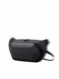 Arctic Hunter black hard-shell anti-theft waterproof crossbody sling chest bag studio view