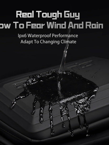 Arctic Hunter IPX6 waterproof performance demonstration with water pouring on hard-shell surface