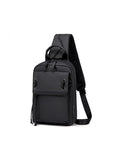Arctic Hunter XB00526 Tough Men Series black waterproof crossbody sling bag front view