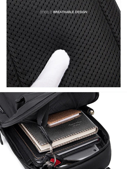 Arctic Hunter XB00526 sling bag detail showing breathable mesh back padding and organized internal compartments