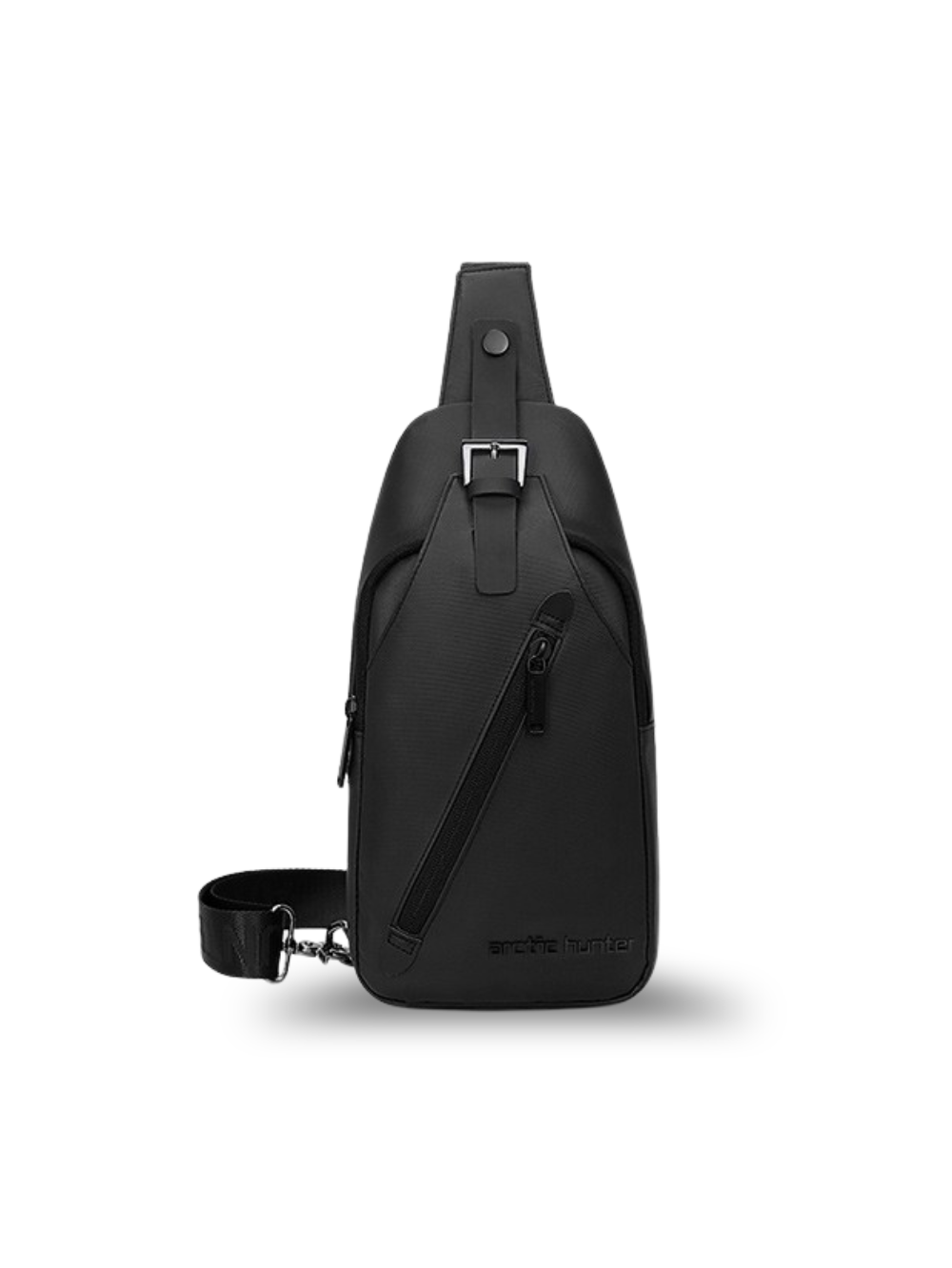 Arctic Hunter XB13006 black unisex crossbody sling bag front view