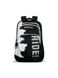 ESPIRAL Ride Along black and white nylon school backpack front view