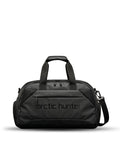 LAVIZAR black 4-in-1 waterproof travel gym duffle bag front studio view