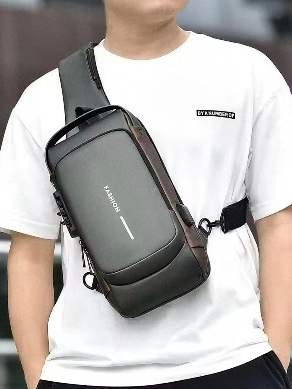 LAVIZAR men anti theft crossbody bag with padded ergonomic shoulder strap