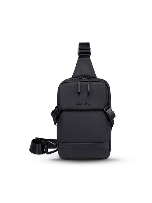 LAVIZAR black anti-theft compact crossbody sling bag front studio view