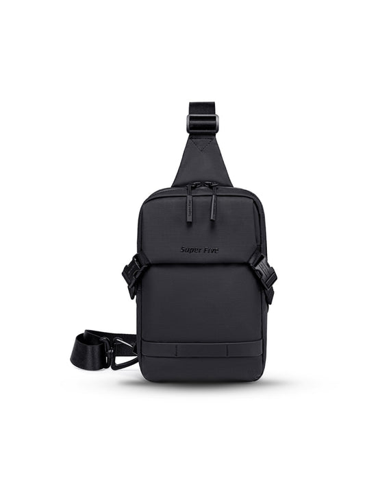 LAVIZAR black anti-theft compact crossbody sling bag front studio view