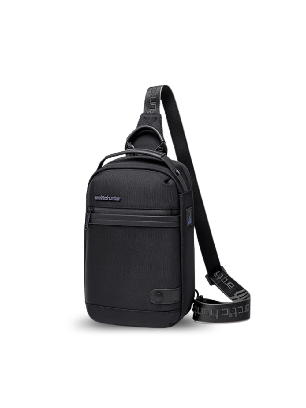 LAVIZAR black anti-theft water-resistant crossbody sling bag front studio view