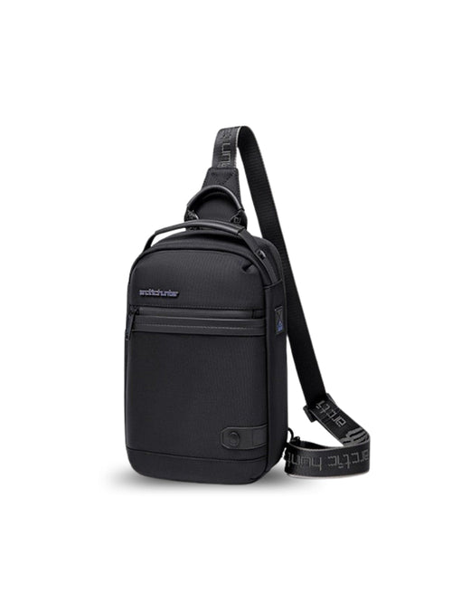 LAVIZAR black anti-theft water-resistant crossbody sling bag front studio view