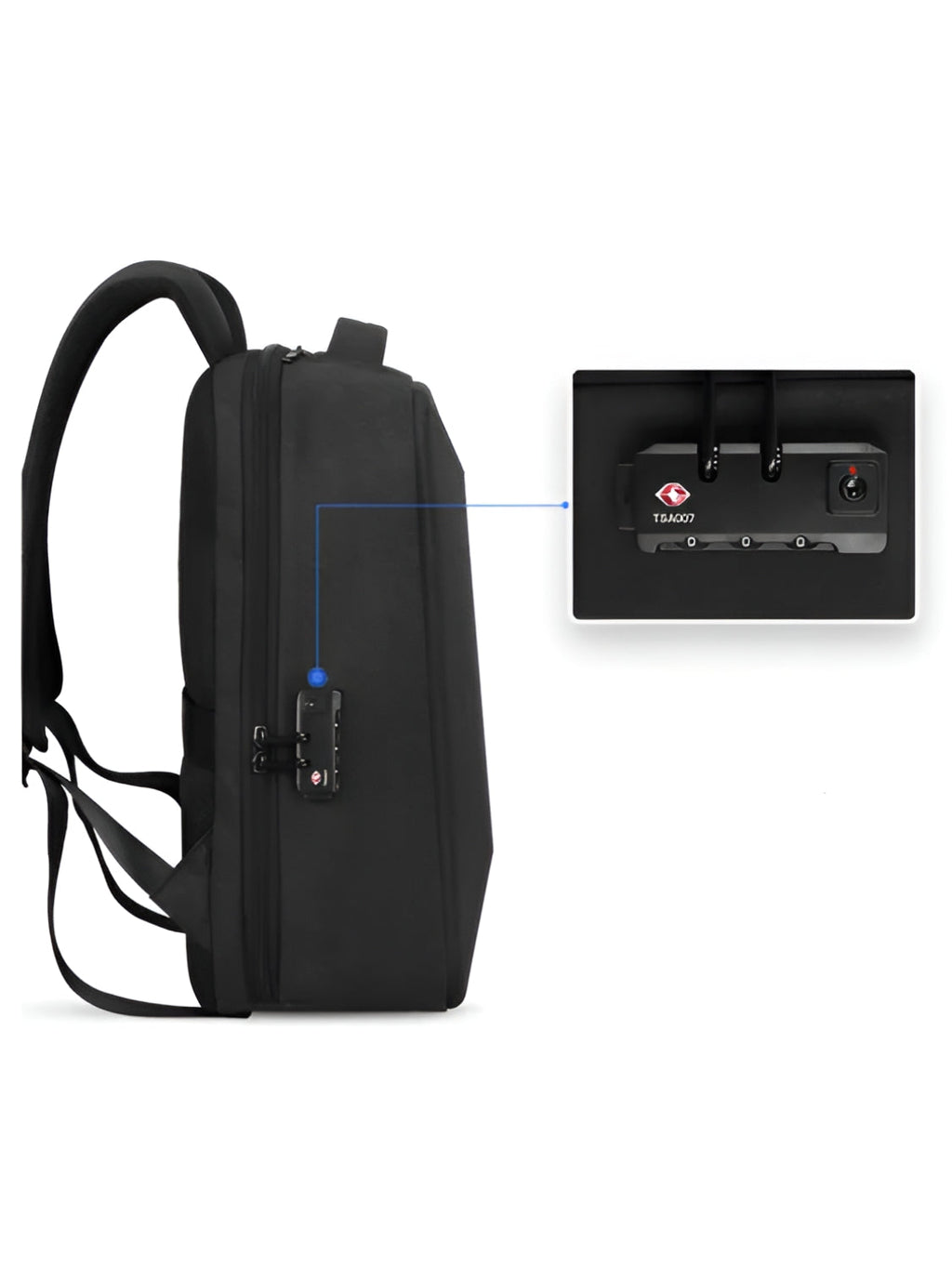LAVIZAR anti theft waterproof 15.6 inch laptop backpack in matte black