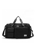 LAVIZAR black fashionable large-capacity travel and gym duffle bag front view