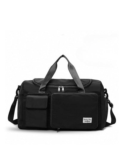 LAVIZAR black fashionable large-capacity travel and gym duffle bag front view