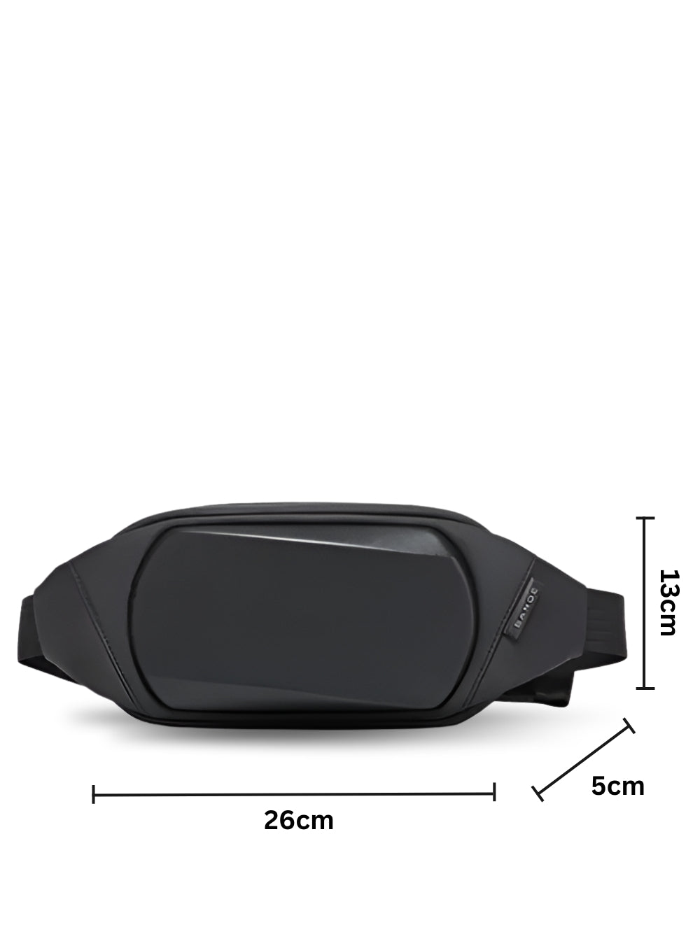 compact anti theft sling bag front view showing 26cm dimensions