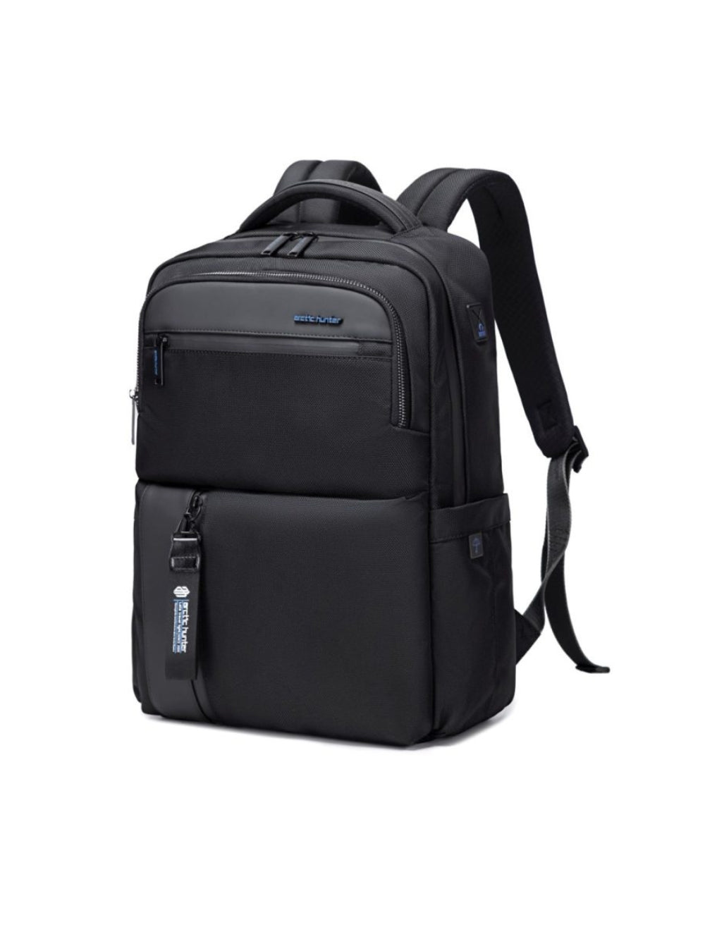 black waterproof anti theft laptop backpack on table