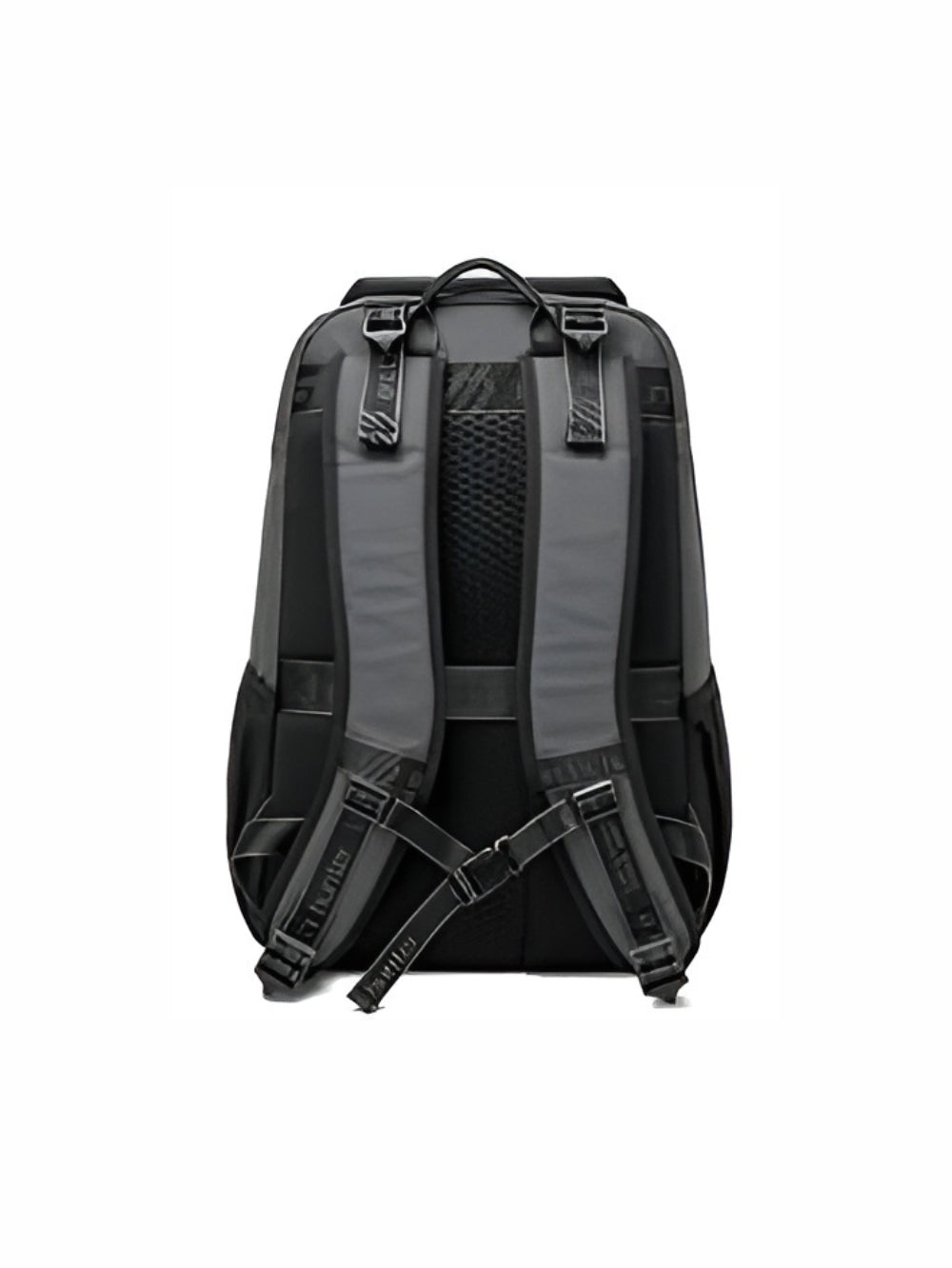 LAVIZAR laptop business backpack rear view showing padded shoulder straps sternum buckle and back panel