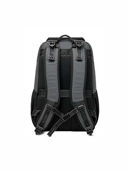 LAVIZAR laptop business backpack rear view showing padded shoulder straps sternum buckle and back panel