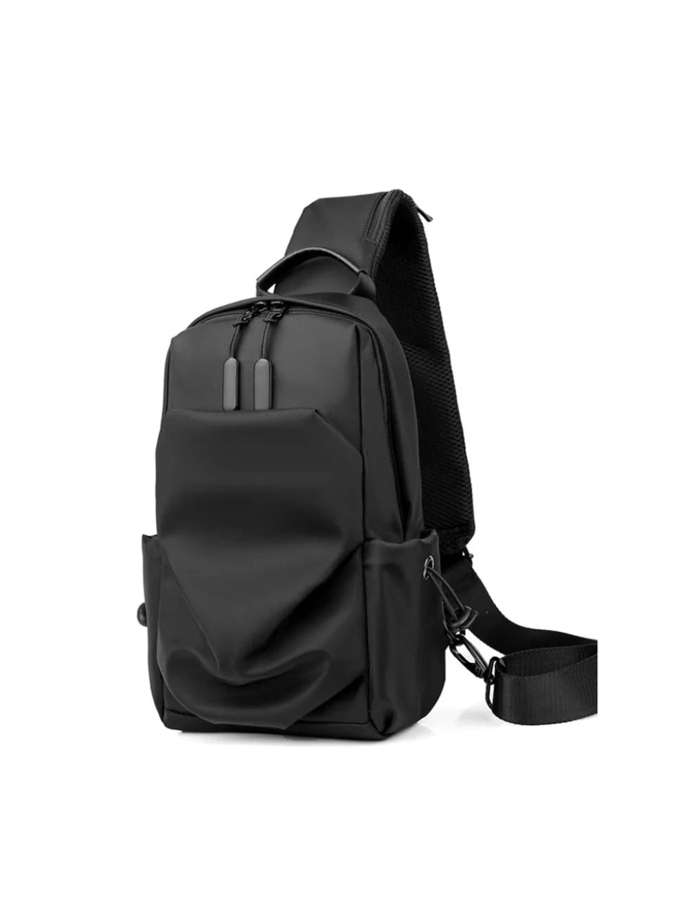 LAVIZAR blue waterproof nylon crossbody sling bag front view