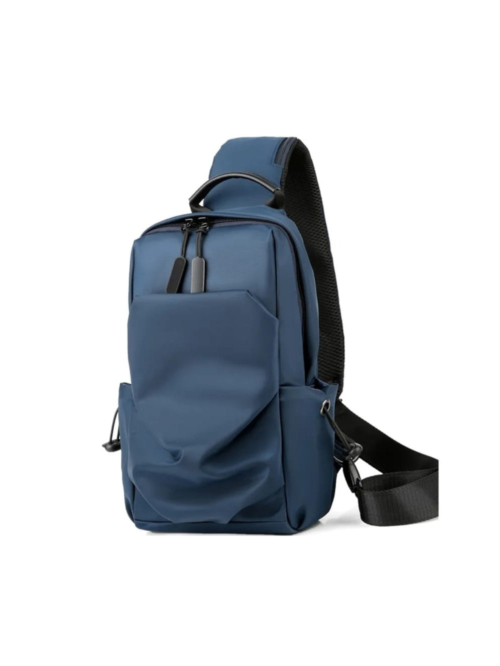 LAVIZAR blue waterproof nylon crossbody sling bag front view blue