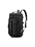 LAVIZAR black waterproof Oxford convertible travel duffle backpack front view