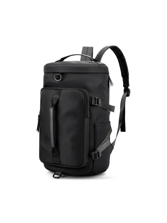 LAVIZAR black waterproof Oxford convertible travel duffle backpack front view