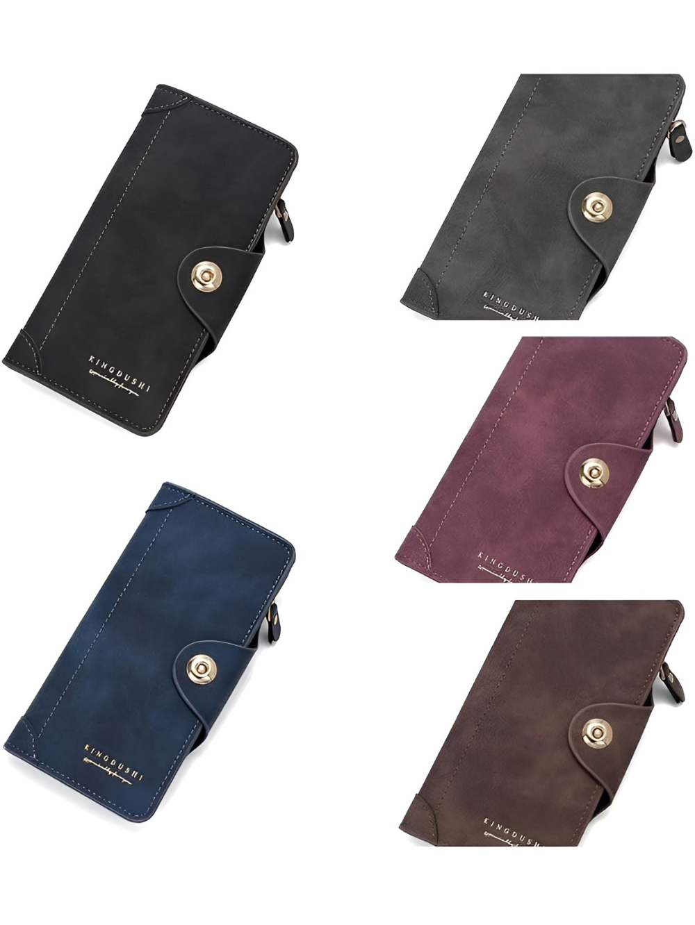Multifunctional PU Leather Long Wallet & Portable Travel Clutch Bag