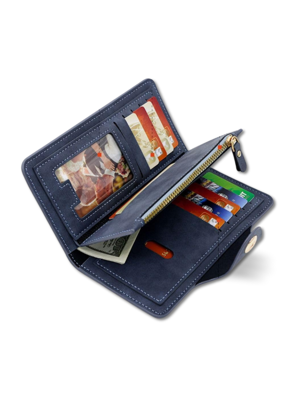 Multifunctional PU Leather Long Wallet & Portable Travel Clutch Bag